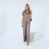 Mo-Crop Satin Palazzo