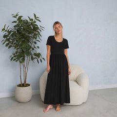 Bra30 Short Sleeve Dress Long