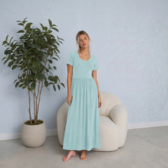 Bra30 Short Sleeve Dress Long