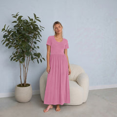 Bra30 Short Sleeve Dress Long