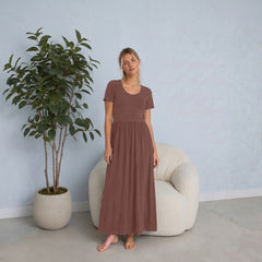 Bra30 Short Sleeve Dress Long