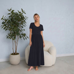 Bra30 Short Sleeve Dress Long
