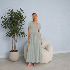 Bra30 Short Sleeve Dress Long