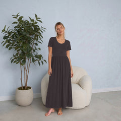 Bra30 Short Sleeve Dress Long