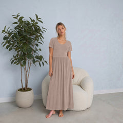 Bra30 Short Sleeve Dress Long
