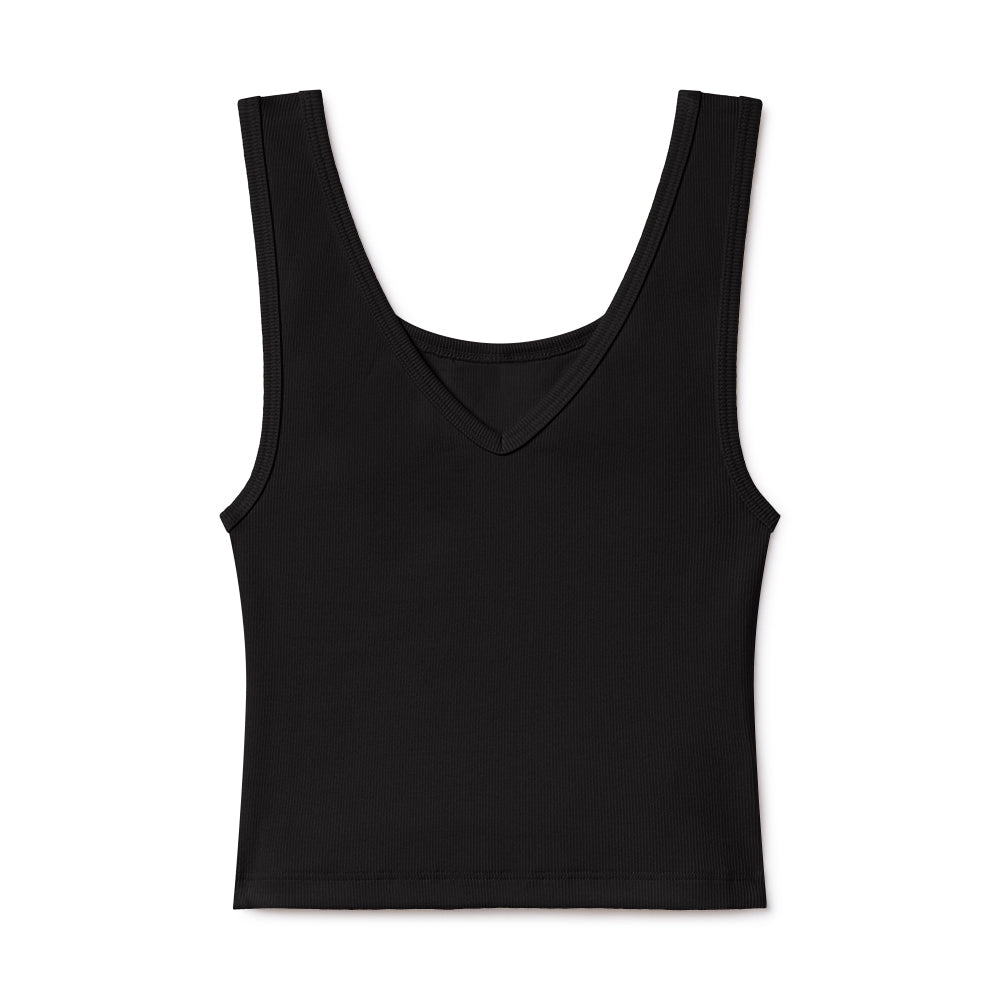 B30 Rib V-Neck Crop