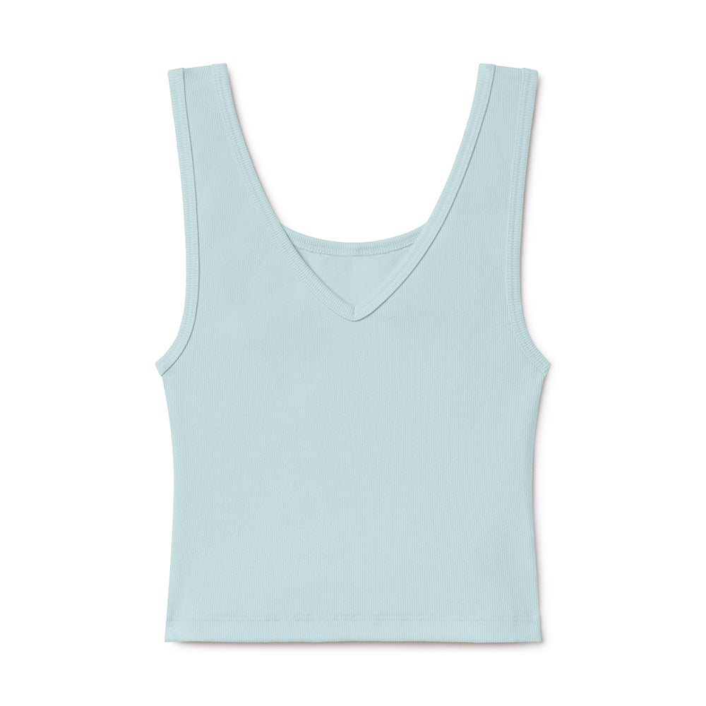 B30 Rib V-Neck Crop
