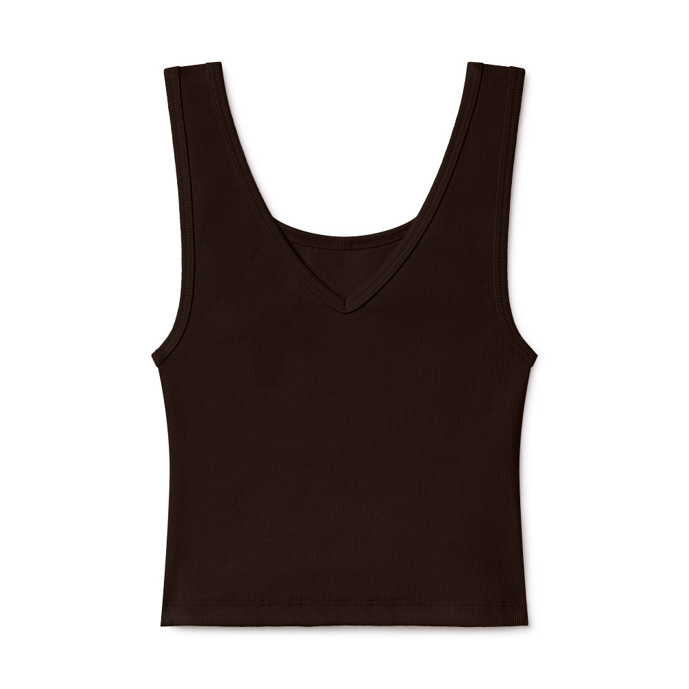 B30 Rib V-Neck Crop