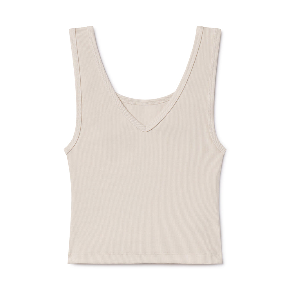 B30 Rib V-Neck Crop