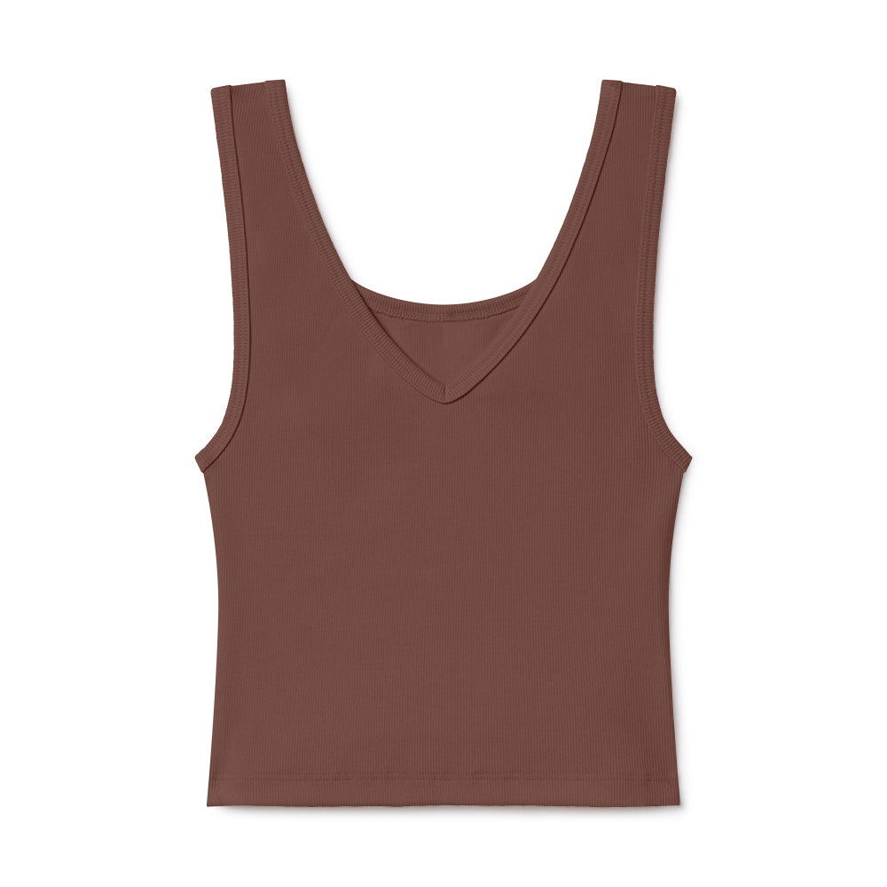 B30 Rib V-Neck Crop