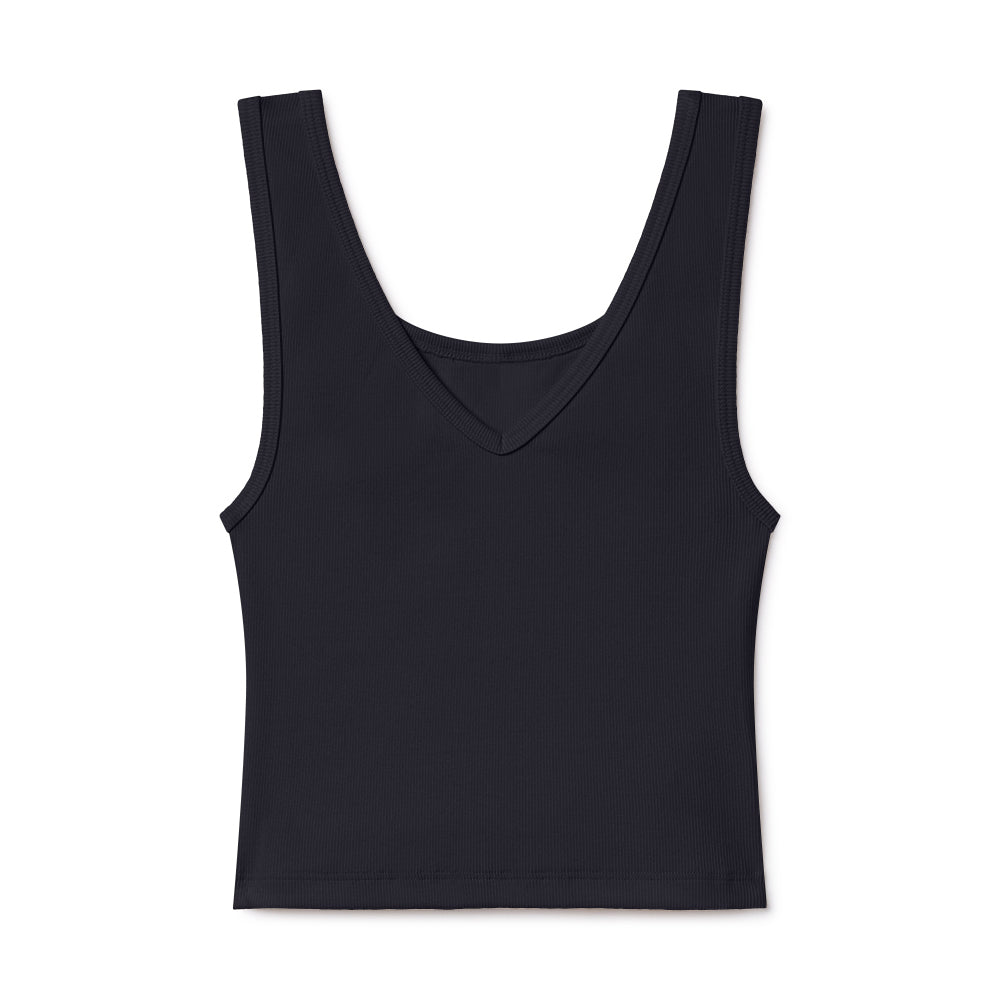 B30 Rib V-Neck Crop
