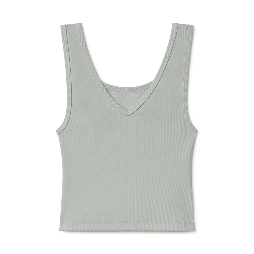 B30 Rib V-Neck Crop