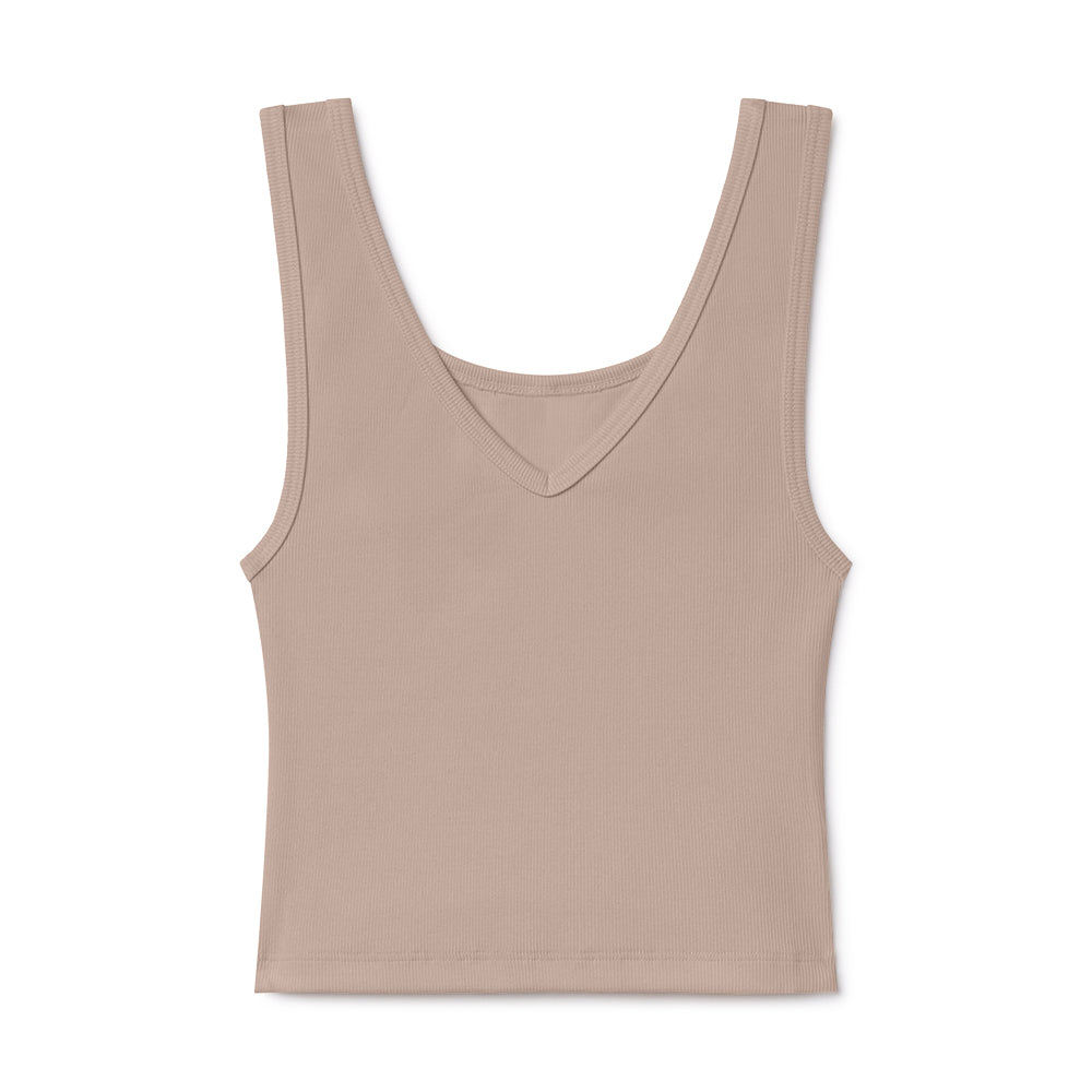 B30 Rib V-Neck Crop