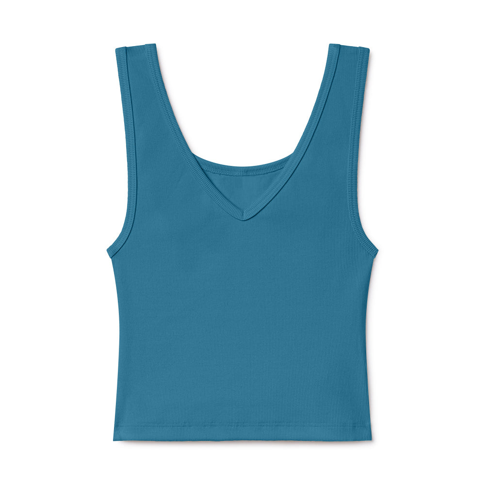 B30 Rib V-Neck Crop
