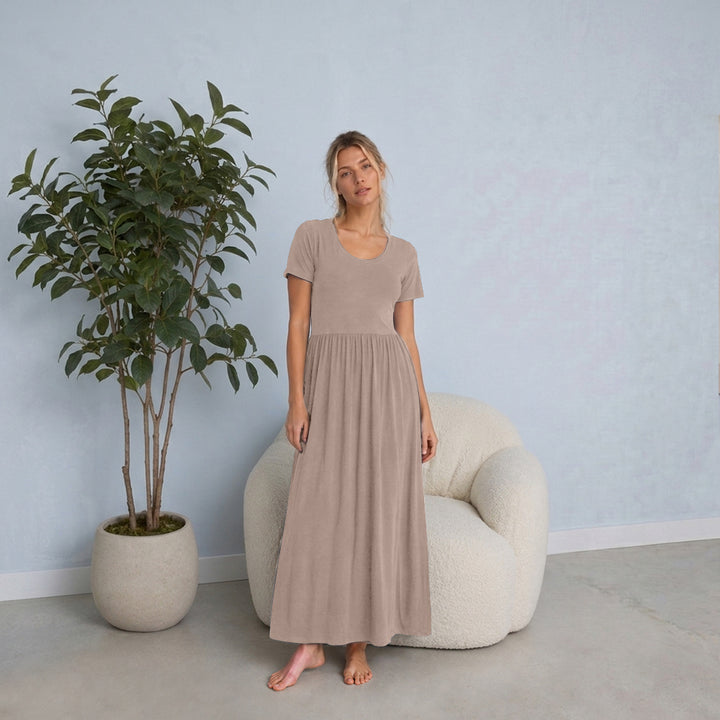 Bra30 Short Sleeve Dress Long