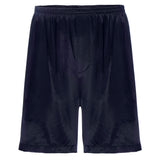 Men’s Adam Satin Boxer With Faux Fly in Navy